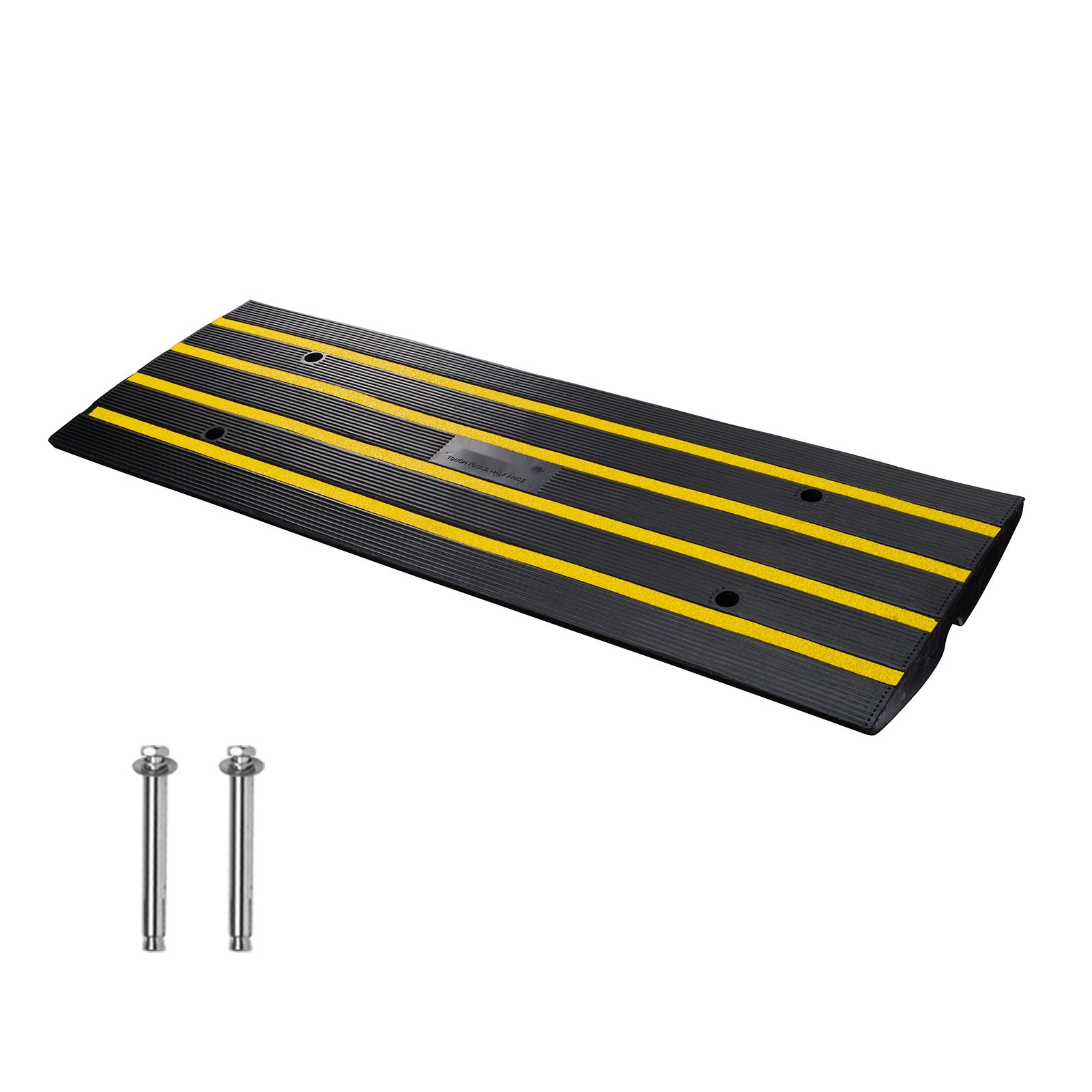 Rubber Curb Ramp for Driveway 1 Pack, 15T Heavy Duty Sidewalk Curb Ramp, 2.6" Rise Height Cable Cover Curbside Bridge Ramp for Garage for Low Cars, Wheelchairs