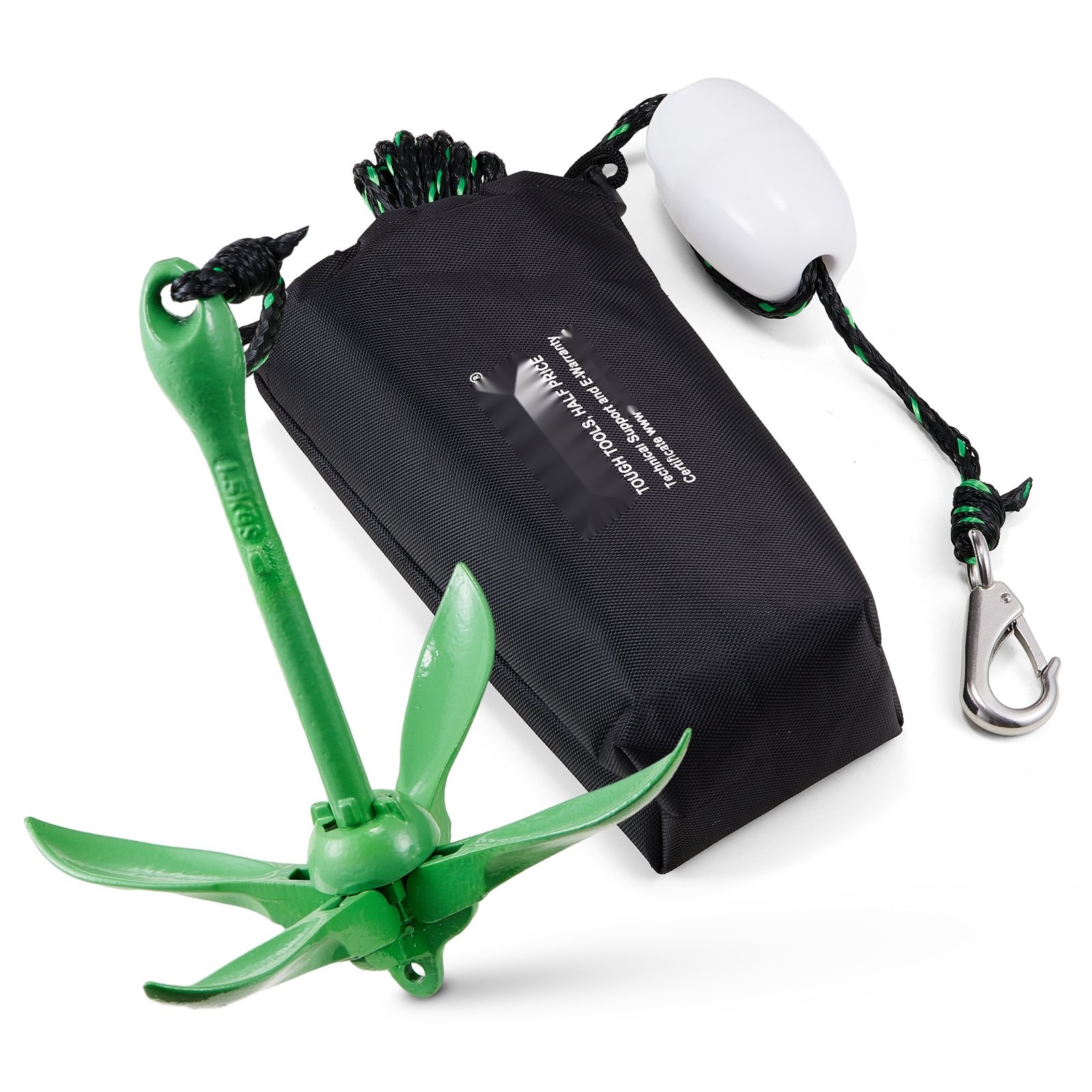 Kayak Anchor Kit, 3.5 lb Paddle Board Anchor Kit with 26.2 ft/8 m Rope and Buoy, Folding Small Boat Anchor with Storage Bag and Snap Hook, Kayak Accessories for Kayaks, Small Boats, Canoes