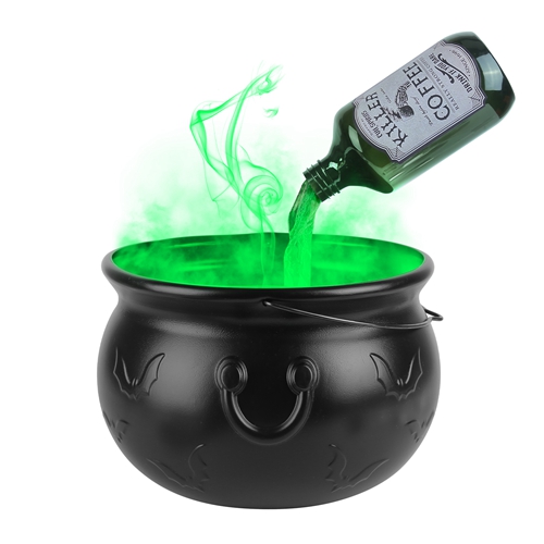 Halloween Decorations Floating Bottle Set with Witches Cauldron and Mist Maker With Green Light Spooky Vintage Party Decorations For Indoor Home Kitch